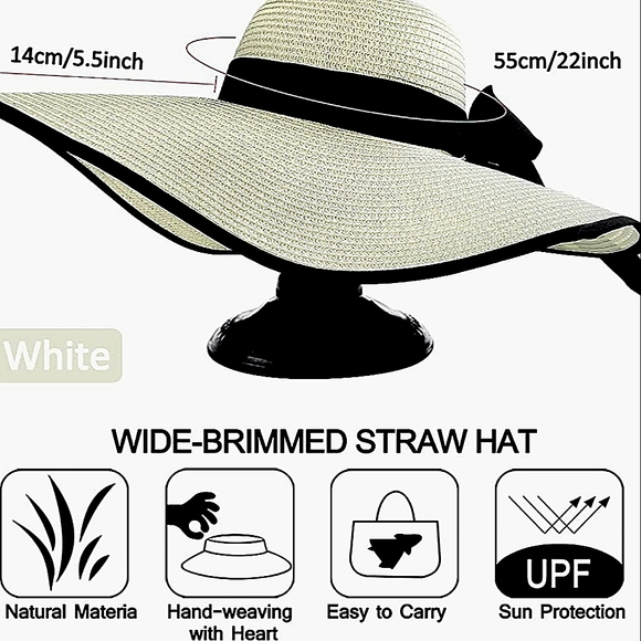 Handmade Chic Sophisticated Wide Brim Straw Hat (NWT) - Picture 6 of 9